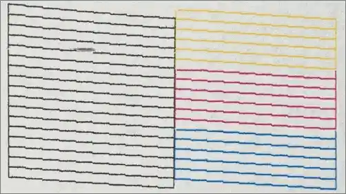 プリンターヘッドの洗浄後のノズルチェックで成功