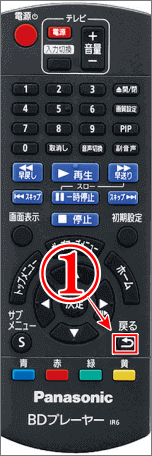 パナソニックのブルーレイプレイヤーで音声切換ができたら、戻るボタンを3回押せば戻る