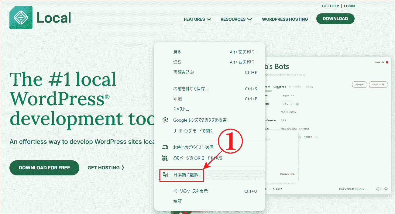 Localの簡単インストールでまず日本語表示